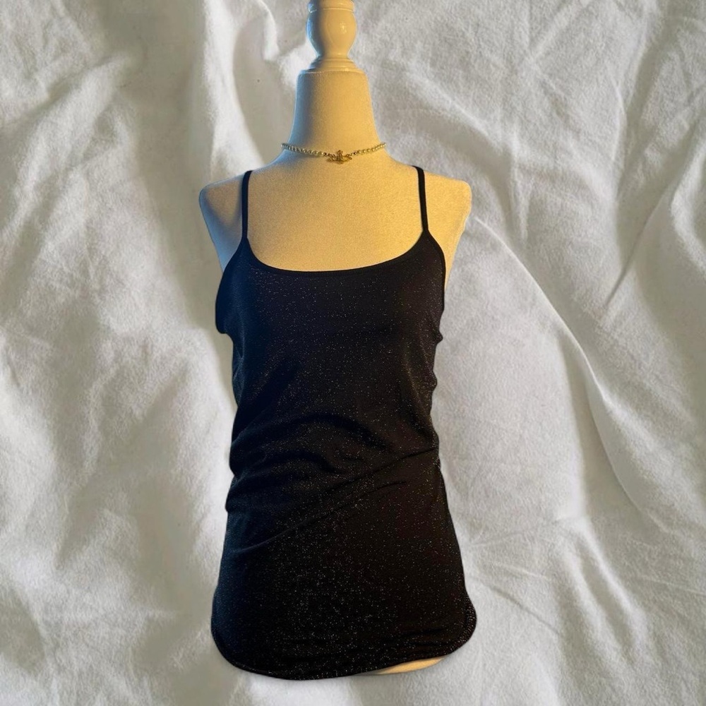 Bisou Bisou Black Glitter Cami - Picture 2 of 6